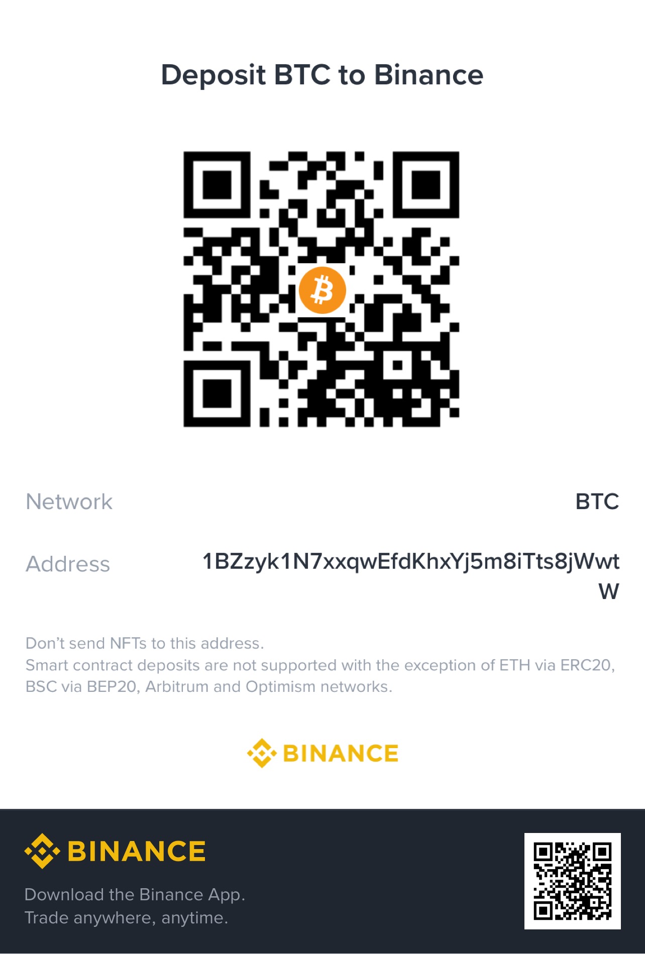 BTC donation QR code (Bitcoin)